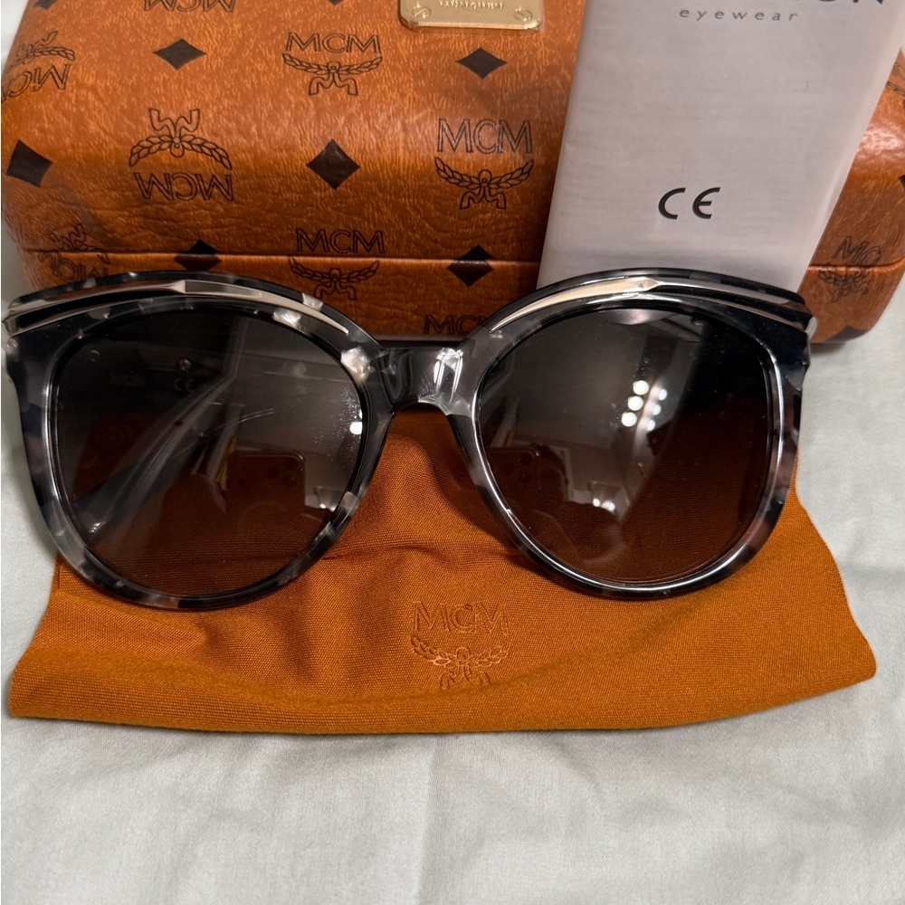MCM Oversized Tortoiseshell Sunglasses w/Case & cleaning cloth